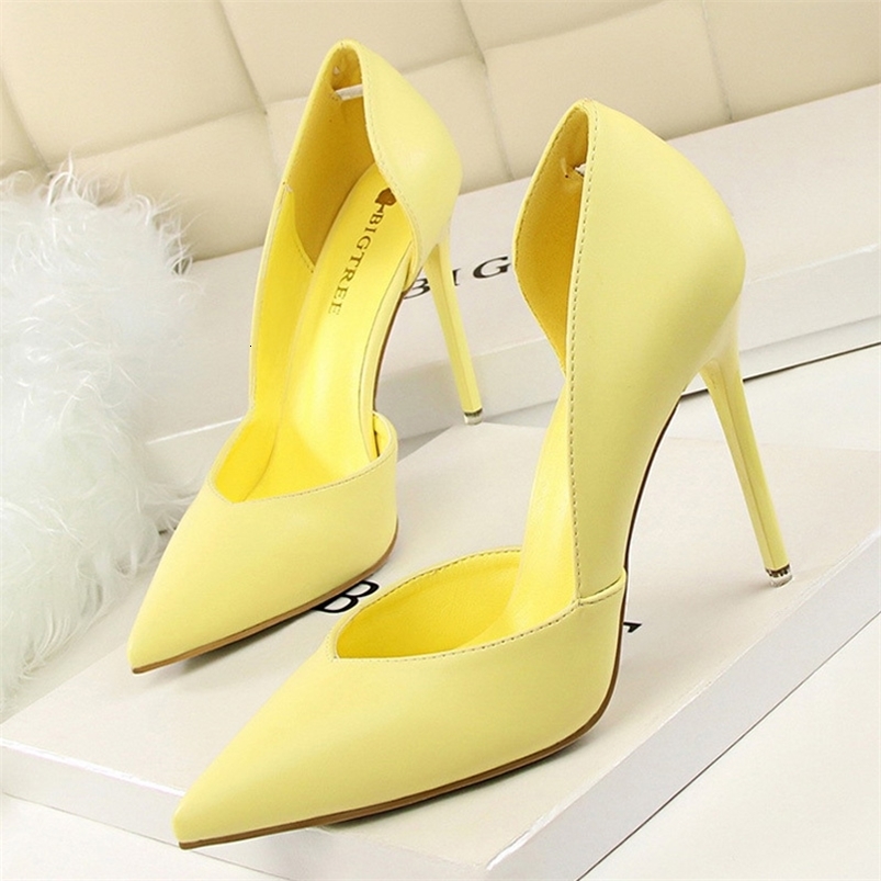 BIGTREE Shoe Pumps Fashion High Heels Shoes Black Pink Yellow Bridal Wedding Ladies Stiletto Party y250920