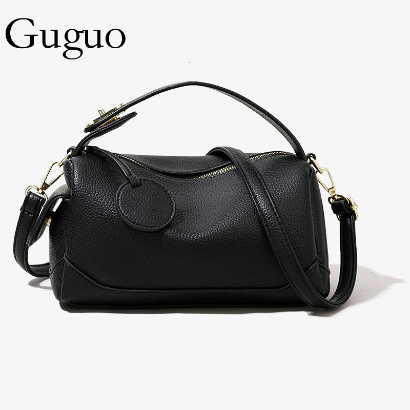 Guguo Designer Luxury Bag Bag Bag For Women 2025 New Crossbody Soft Leather Large Capacity Commuter Boston Pillow Bag Women's Handbag Shoulder Ba