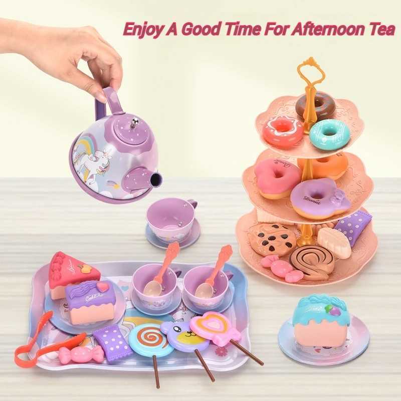 Afternoon Tea Sets Kid Pretend Play Toy Simulation Tea Set Tableware Play House Afternoon Tea Game Toys Gifts For Children Kids C250922