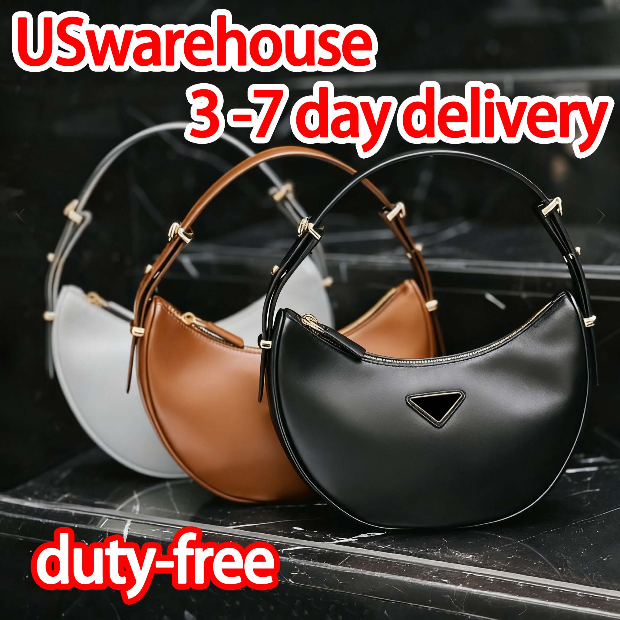 Designer shoulder bag fashionable and luxurious nylon handbag calf leather moon bag 3 styles series environmentally friendly and versatile crossbody bag