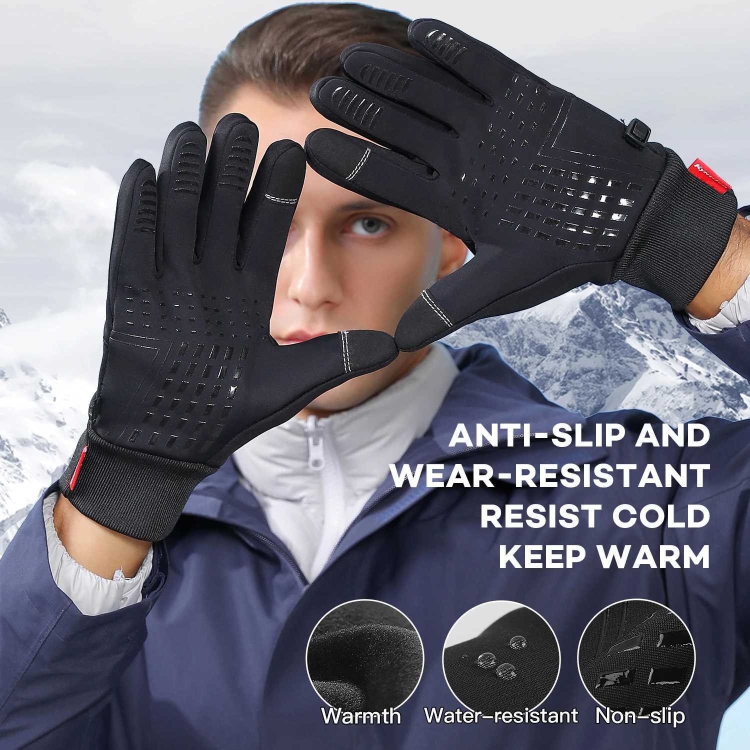 Waterproof Cycling Gloves Winter Touch Screen Bicycle Gloves Outdoor Scooter Windproof Riding Motorcycle Ski Warm Bike Gloves J250922
