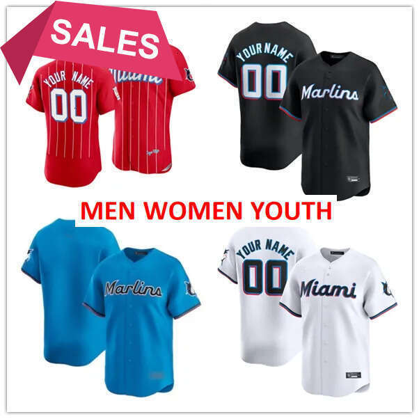 2025 Marlins Baseball Jersey custom Andre 8 Dawson Vidal 17 Brujan Sandy 22 Alcantara Otto 61 Lopez Jonah 41 Bride Men Women Youth