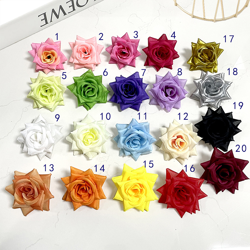 Artificial Horn Rose Heads Silk Fake Flowers Accessories Wholesale for Wedding Bouquet Bridal Shower Home Decor Floral Arrangement Wrist Corsage Flowers