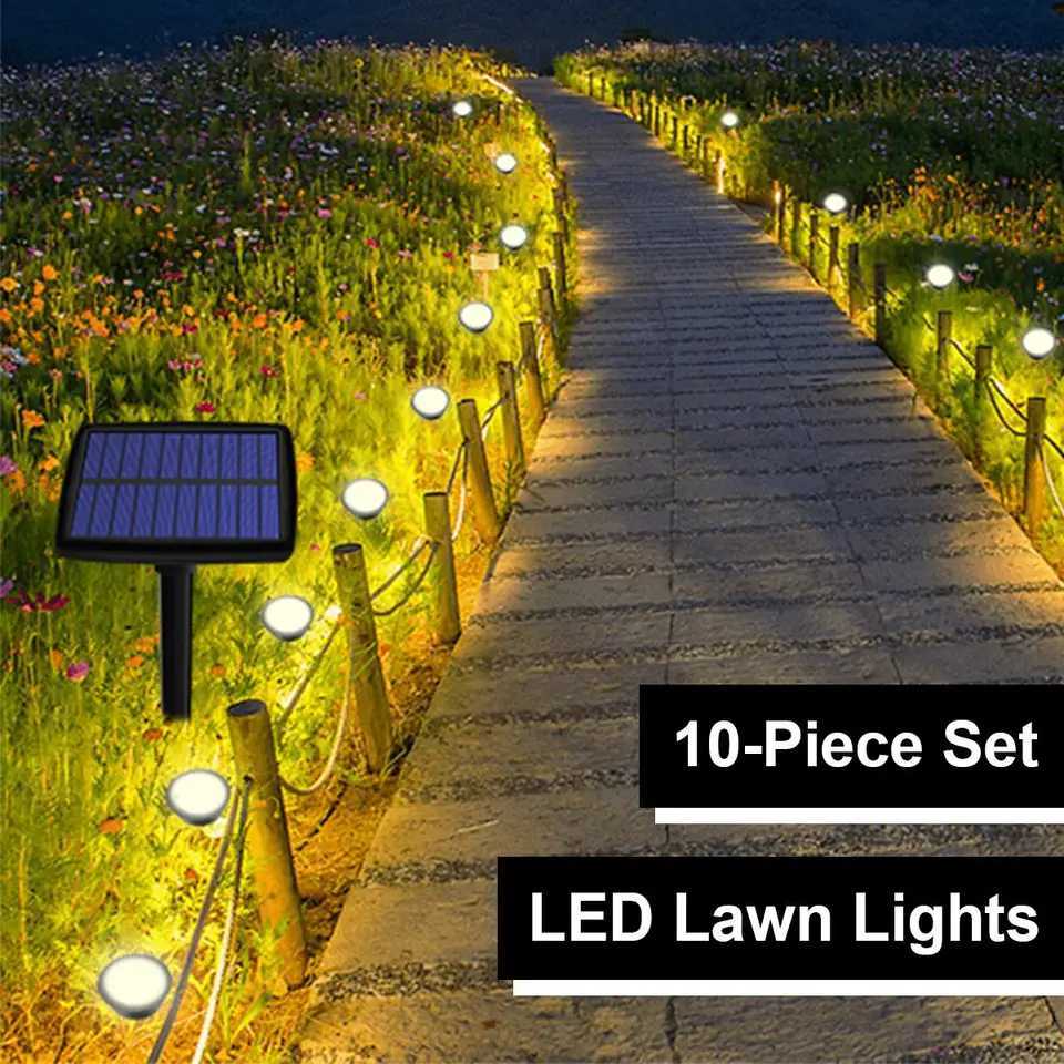 Solar InGround Lights 10In1 Lamp Led Garden Outdoor Yard Pathway Patio Landscape Lawn Panel Decoration Powered Lamps Waterproof C250922