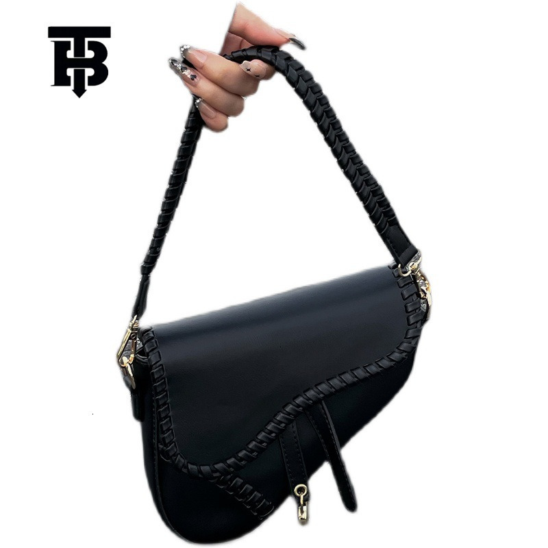 TB BHULAMTE Free Shipping New Designer Bag 2025 High-quality Capsule Milk Cap High-end Black Armpit Saddle Bag Women's Handheld Crossbody Bag