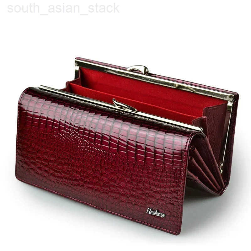 Designer Genuine Leather Women Wallet Female Long Clutch Money Bag Luxury Brand Alligator Leather Ladies Coin Purse Wifes Gift Z250922