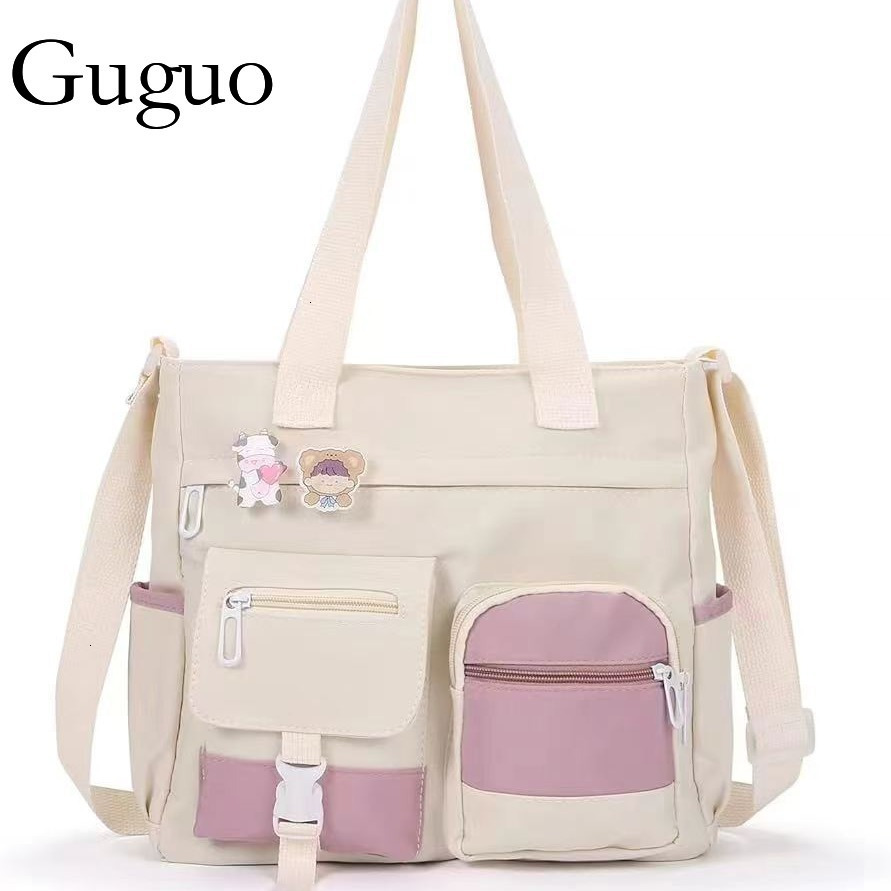 Guguo Designer Bag Large Capacity Canvas Bag Women, Crossbody, Luxury Bag Ins Style, Japanese Style, College Student, Shoulder Bag, Versatile, Artisti