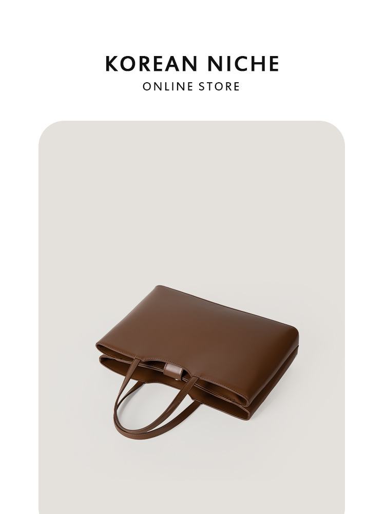 2025 Korean-Style Niche Design Minimalist Women's Handbag With Multiple Compartments High-Grade Texture Versatile Large-Capacity Tote Bag