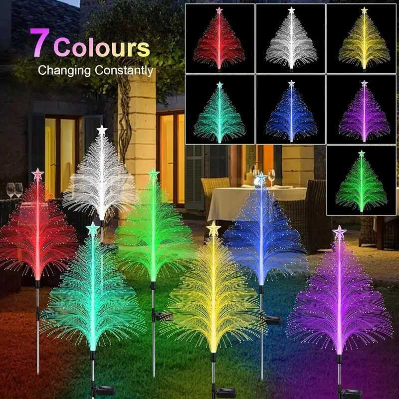 2025 Christmas Solar Jellyfish Garden Lights Outdoor 7 Color Waterproof LED Lawn Lamp for Christmas Party Decoration C250922