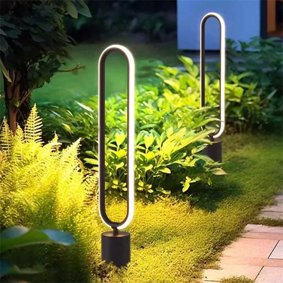 Outdoor LED Garden Lawn Lamps AC110V 220V Waterproof Minimalist Round Street Lighting For Courtyard Villas Landscape Path Decora C250922