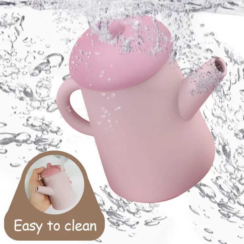 Childrens Tea Set Toys Silicone Food Grade Baby Playhouse Simulation Teapot Tea Cup Set Toys for Girls To Play Kitchen Toys C250922