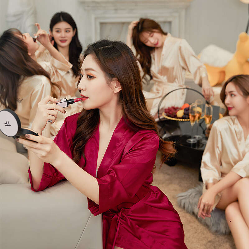 High end satin bridal party gown and nightgown, made of soft and silky fabric, is an ideal choice for weddings and parties, and a must-have for romant