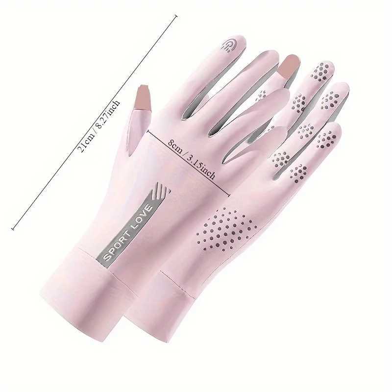 Sunscreen Gloves Ice Silk Breathable Outdoor Sports Cycling Gloves AntiSlip QuickDrying Gloves Women Light Driving Gloves J250922