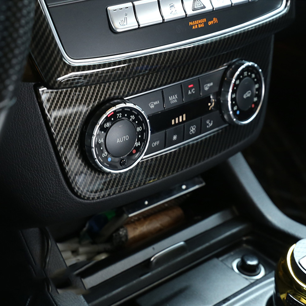 Car Carbon Fiber Center Air Condition Switch Adjustment Panel Cover For Mercedes-Benz GLE GLS ML GL W166 X166 2012-2019 GLE43 AMG GLS450 550 GL350 ML2