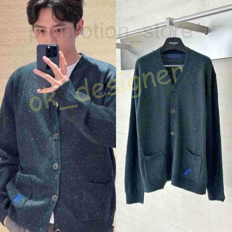 Men's Sweaters designer Trendy Brand New Patchwork Color-Block Speckled Cashmere Knitted Cardigan Unisex sweater loose fit sweater for men