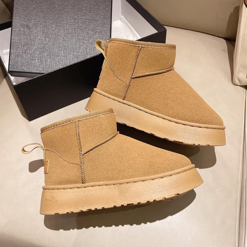 Designer Women's Platform Snow Boots 2025 New Winter Chunky Thermal Height Increasing Non-Slip Waterproof Outdoor Wearable Fashion Versatile Tren