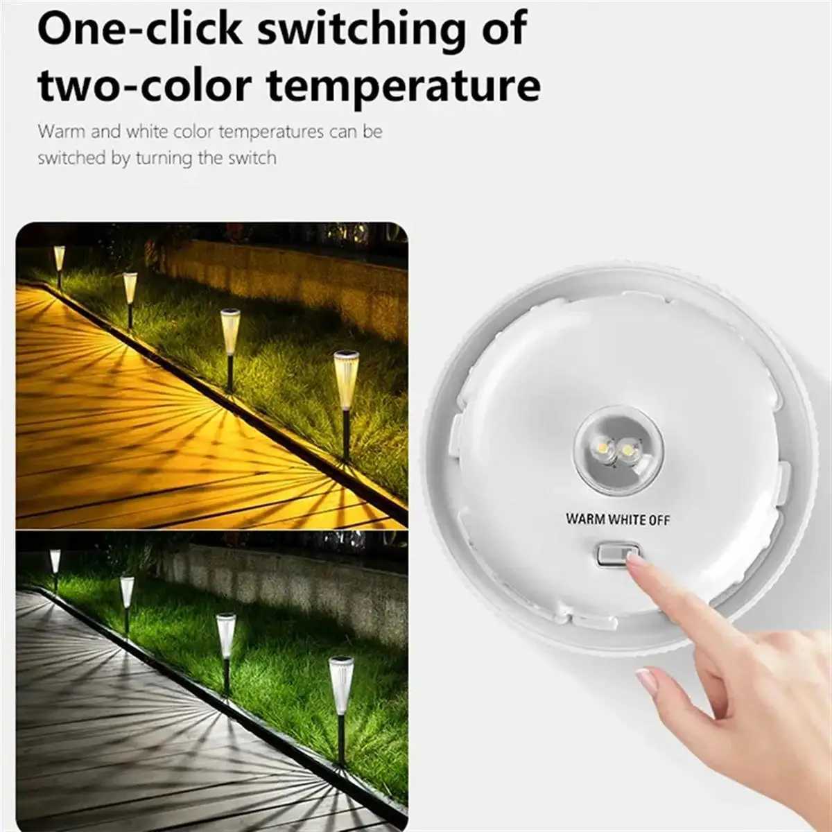 Solar Pathway Lights Dual Color Lamp For Yard Waterproof Lamps Outdoor Warm White Landscape Wireless Powered Lawn Driveway Power C250922