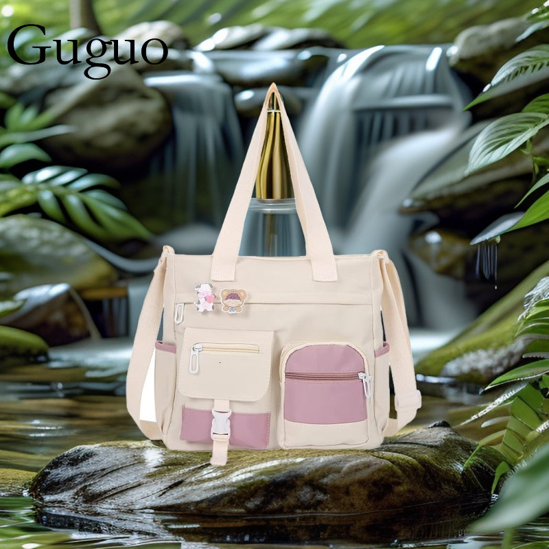 Guguo Designer Bag Large Capacity Canvas Bag Women, Crossbody, Luxury Bag Ins Style, Japanese Style, College Student, Shoulder Bag, Versatile, Artisti