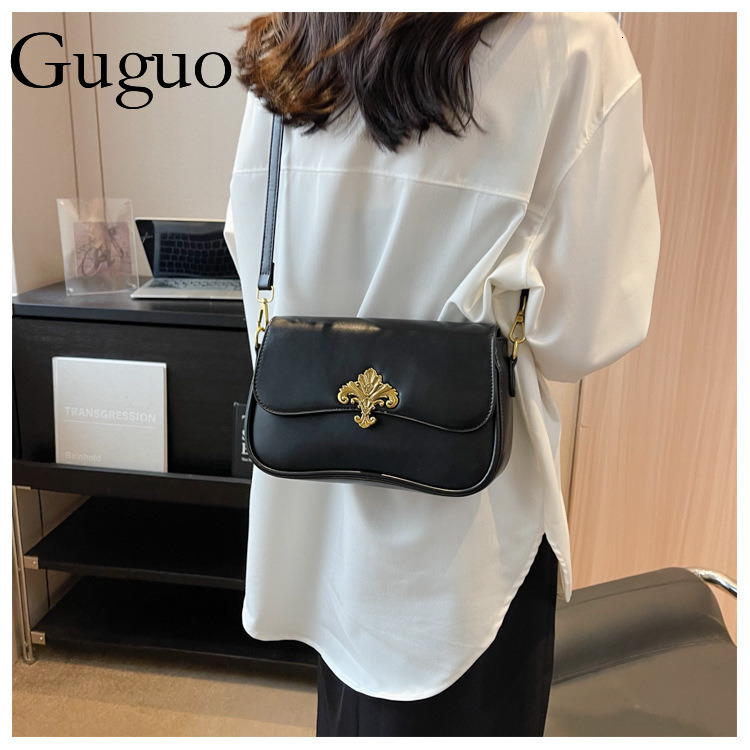 Guguo Designer Bag Fashion Women's Bag 2025 New Luxury Bag Style High-end Niche Design Shoulder Bag Trendy Versatile Personality Crossbody Bag
