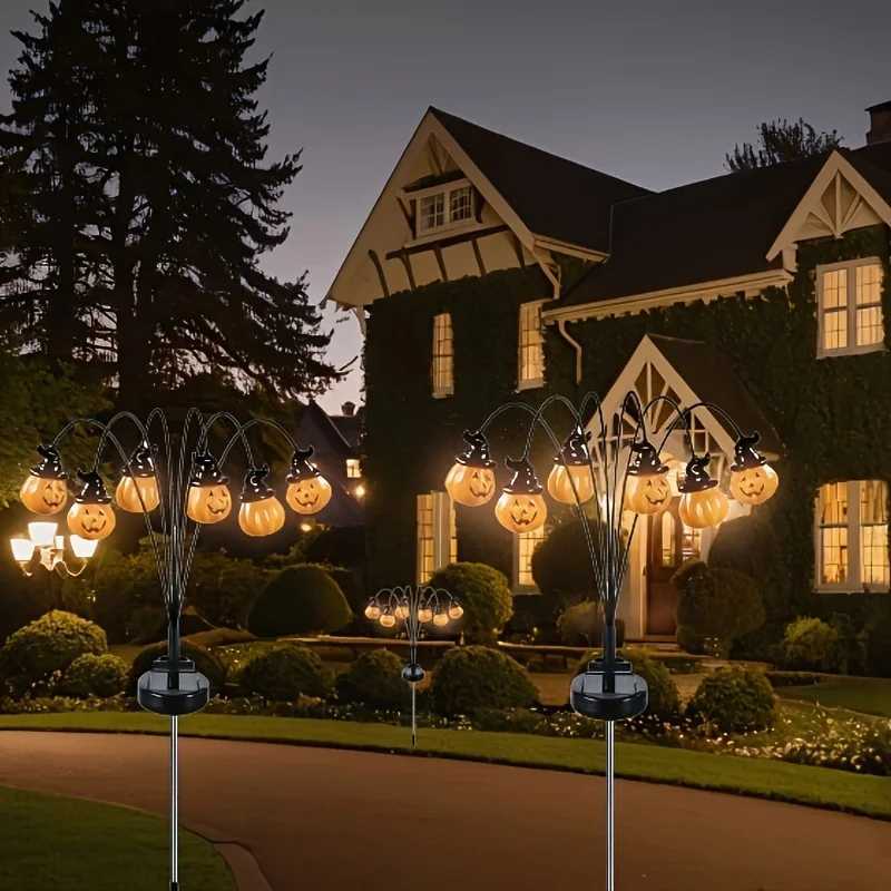 4PCS 24LED Solar Halloween Pumpkin Lantern Solar Decorative Light Suitable for Halloween Lawn and Courtyard Road Decoration C250922