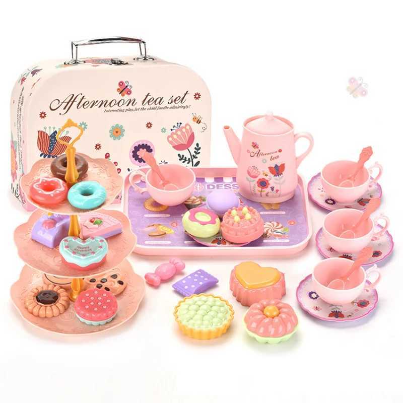 DIY Simulation Tea Food Cake Set Play House Kitchen Afternoon Tea Game Toys Gifts Pretend Play Toy For Children Kids Girls Gift C250922