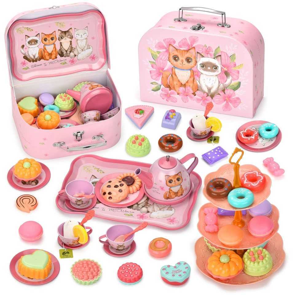 Afternoon Tea Sets Kid Pretend Play Toy Simulation Tea Set Tableware Play House Afternoon Tea Game Toys Gifts For Children Kids C250922