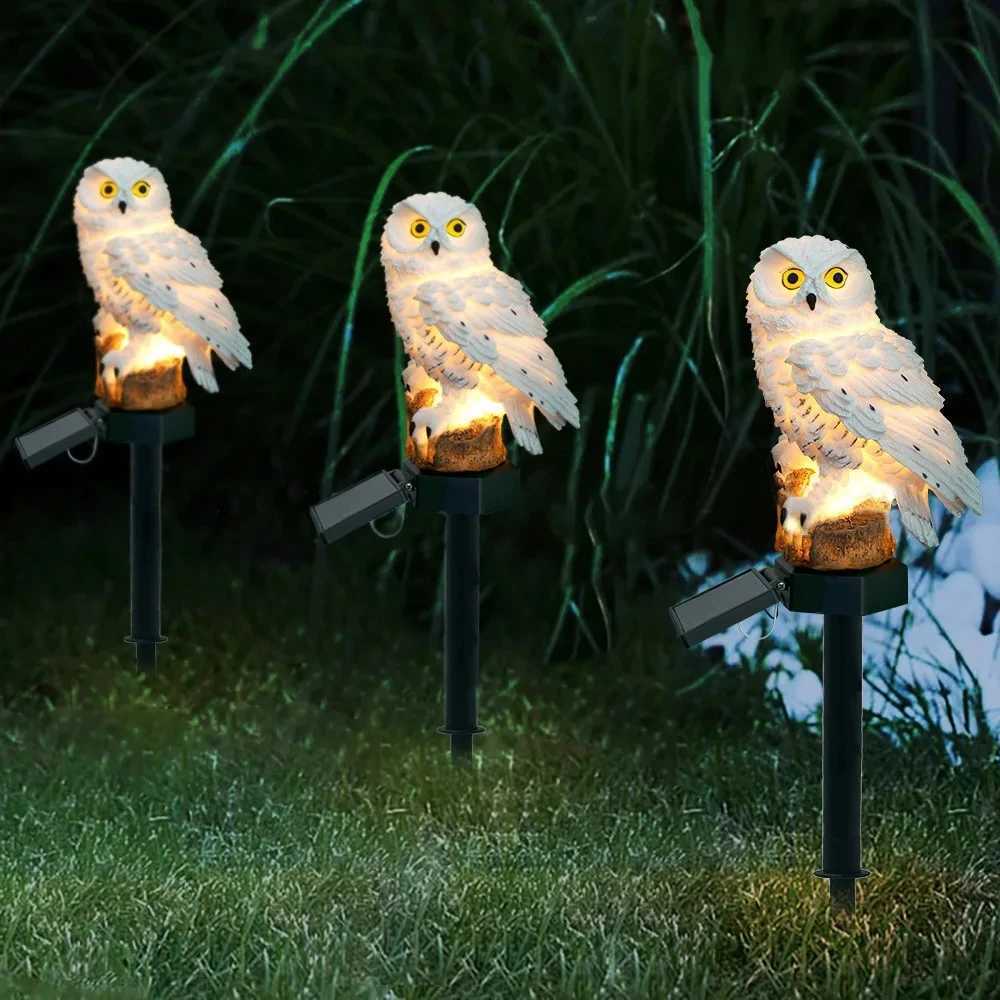 Waterproof solar owl lamp resin lamp led decorative landscape lamp outdoor garden decorative lawn plug lamp C250922