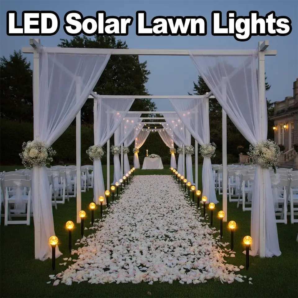 Solar Led Bubble Ball Lawn Lights Outdoor Colored Decorative Yard Driveway Lighting Waterproof Light Grass Floor Lamp Decoration C250922