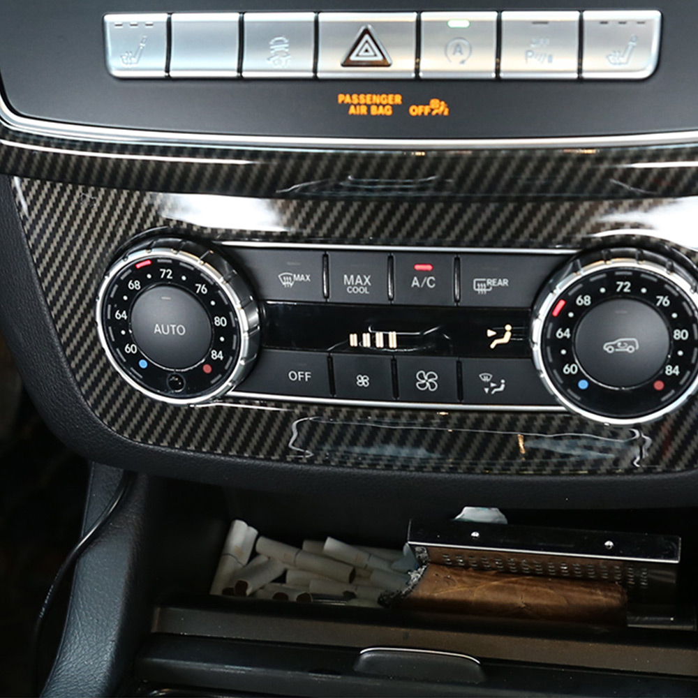 Car Carbon Fiber Center Air Condition Switch Adjustment Panel Cover For Mercedes-Benz GLE GLS ML GL W166 X166 2012-2019 GLE43 AMG GLS450 550 GL350 ML2