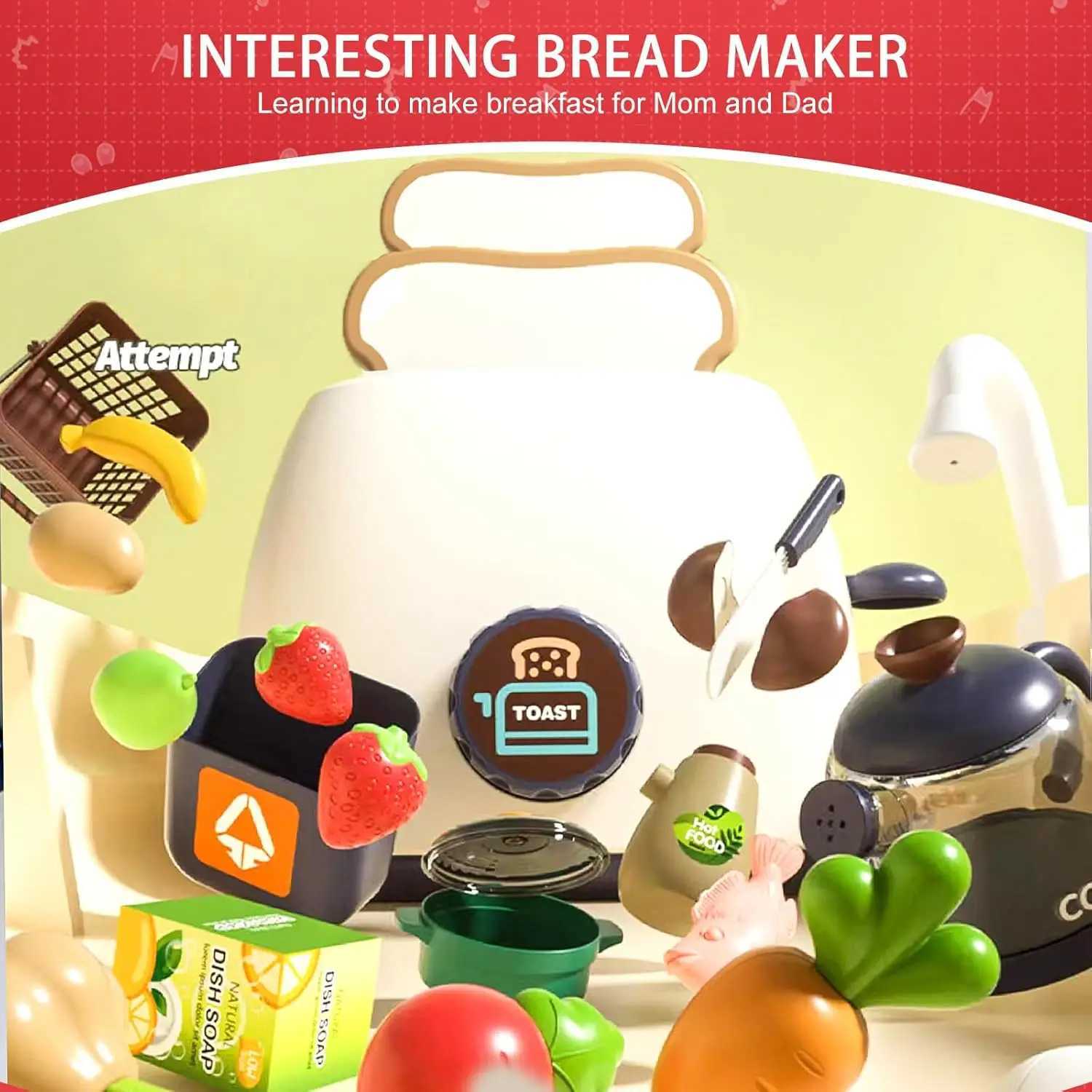 100CM Kids Kitchen Playset with Sound Light Cooking Stove with Steam Play Sink Toy Pretend Play Food Toys for Boys Girls Gift C250922