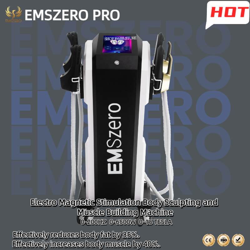 EMSzero RF HIEMT EMS Sculpt Machine 4/5 Handles Electro Magnetic Stimulation Body Sculpting and Muscle Building Machine Fat Loss Weight Loss 6500W 200