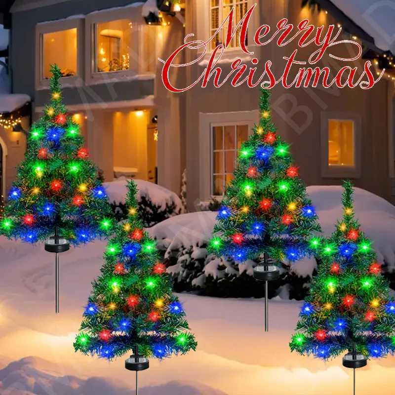 LED Solar Christmas Tree Lights Waterproof Halloween Christmas Outdoor Lawn Lamps Garden Patio Landscape Lamps Party Gifts C250922