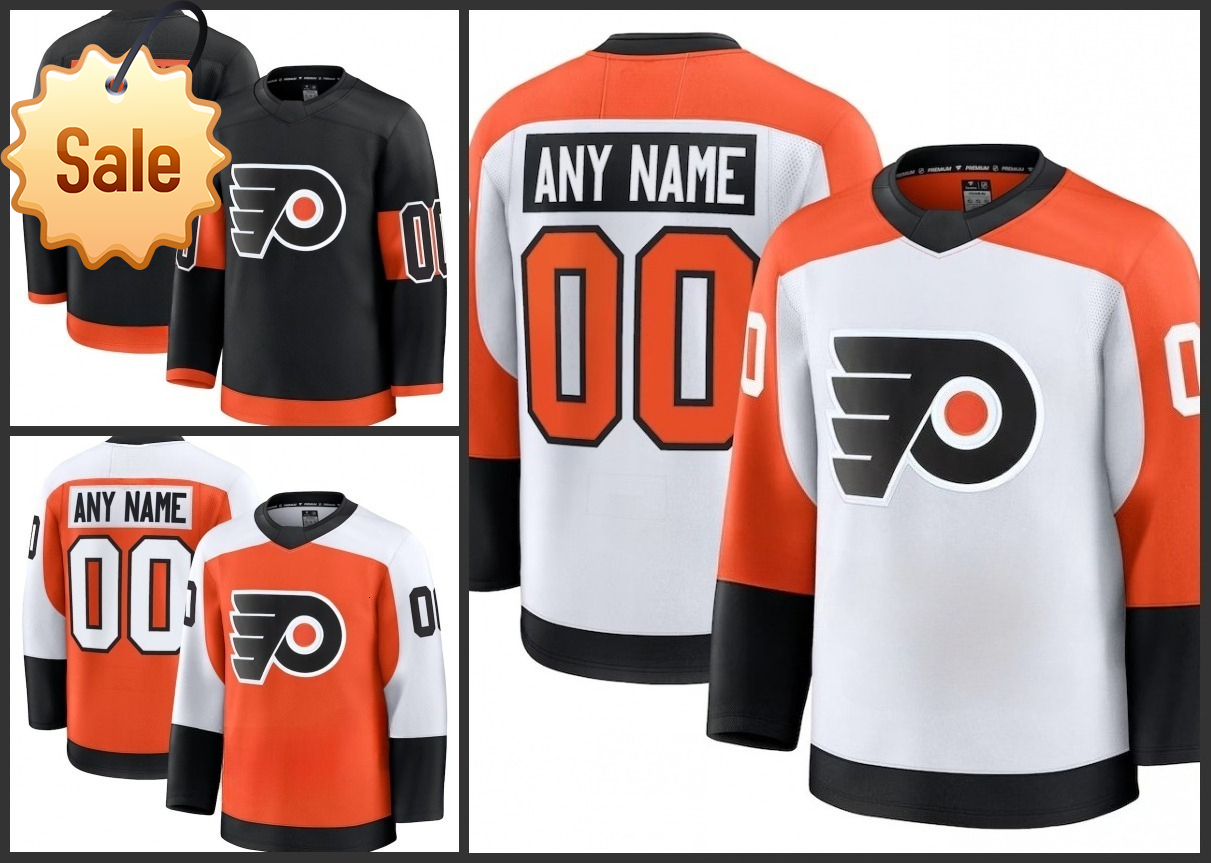 2025 Flyers Travis Konecny Matvei Michkov Morgan Frost Ivan Provorov Nicolas Deslauriers Nick Seeler Sean Couturier Custom hockey Jersey