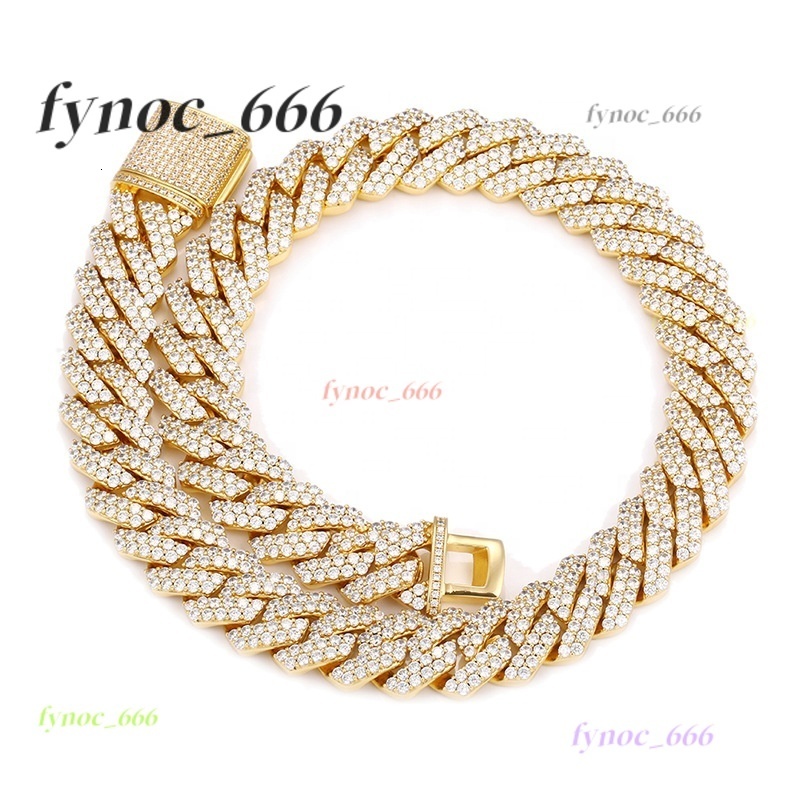 Hip Hop Jewelry 925 Silver 14MM 20MM Two Rows Moissanite Cuban Chain Iced Out Cuban Link Chain in Wholesale Price