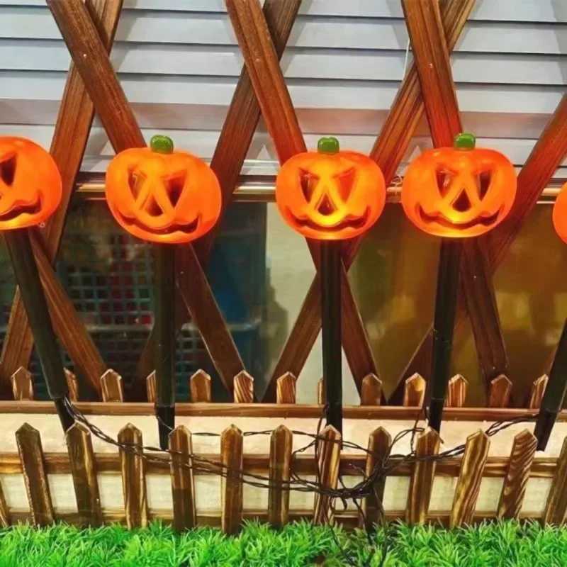 2PCS Solar Powered Lawn Lamp Set of 5 Cute Ghost lanterns Decorated Halloween Party Decoration For Home bar Atmosphere Decor C250922