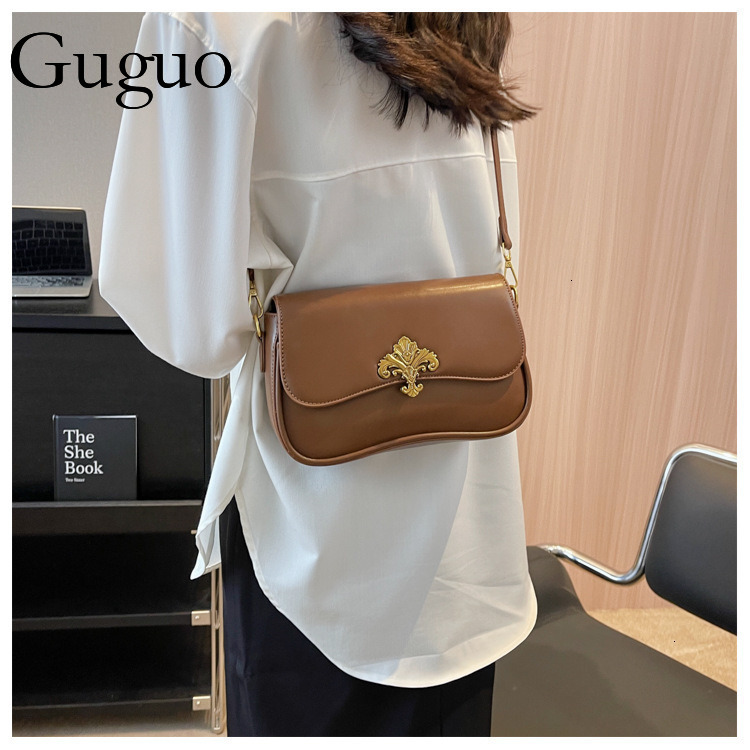 Guguo Designer Bag Fashion Women's Bag 2025 New Luxury Bag Style High-end Niche Design Shoulder Bag Trendy Versatile Personality Crossbody Bag
