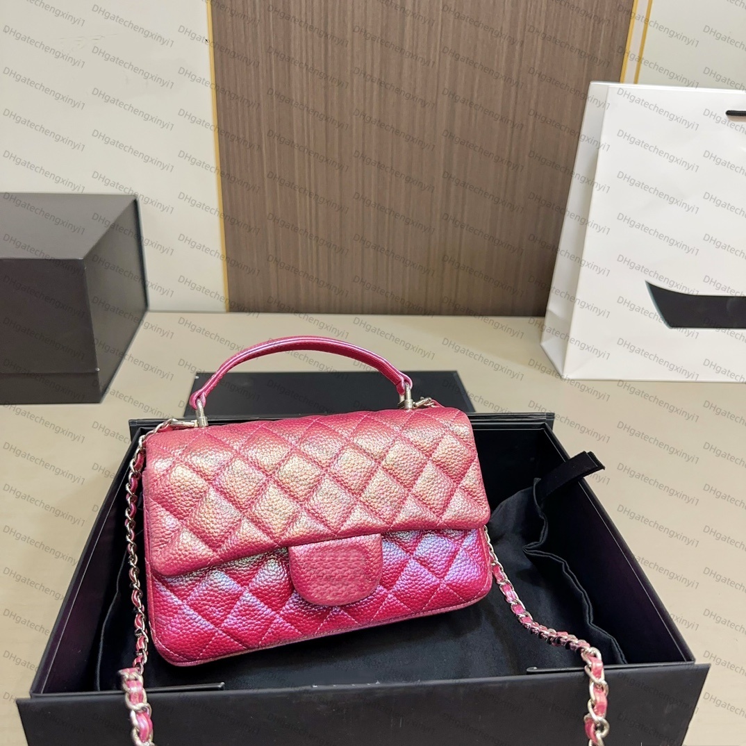 Designer bag women shoulder bag chain Handbag smooth Lambskin Iridescent Leather Classic handbags Quilted woman bags