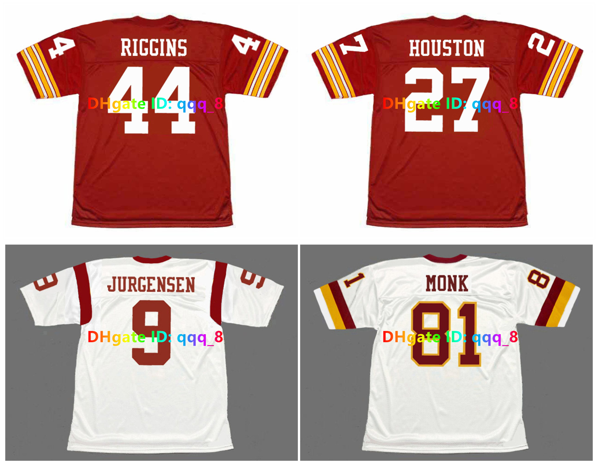 JOHN RIGGINS DOUG WILLIAMS Redskin Throwback Football Jerseys ART MONK JOE THEISMANN JOE JACOBY Sean Taylor GARY CLARK DARRELL GREEN DEXTER MANLEY Size S-4XL