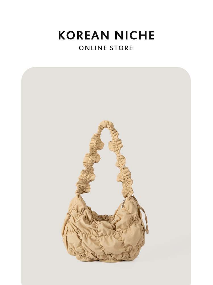 2025 New Korean-Style Fresh Underarm Niche Design Pleated Cloud Versatile Single-Shoulder Crossbody Bag For Women