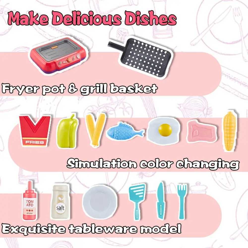 20Pcs DIY Kitchen Cooking Toy Set With Sound Light Color MultiFunctional Induction Childrens Play House Food Toys Gifts C250922