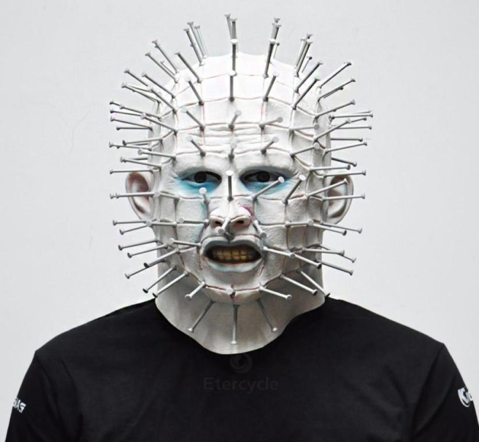 New Halloween Scary Pinhead Zombie Masks Hellraiser Movie Cosplay Latex Adult Party Masks for Halloween7877207
