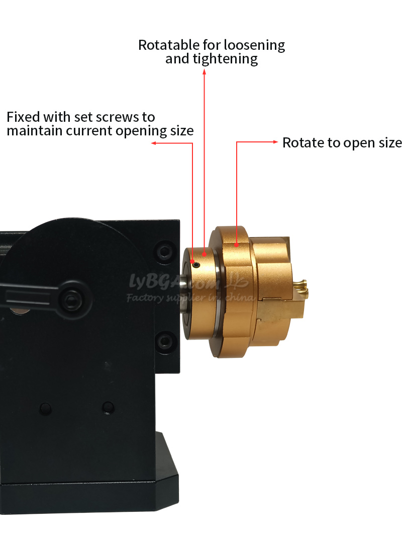 Professional Fiber Laser Carving Marking Engraving Machine Rotary Axis Jewelry Ring with Copper Clamp Jig Chuck for Wood Routers