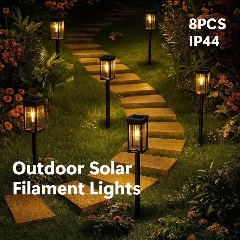 1248PCS Solar Filament Tube Lamp Outdoor Decorative LED Lighting Suitable for Gardens Lawns Paths Courtyards Terraces C250922