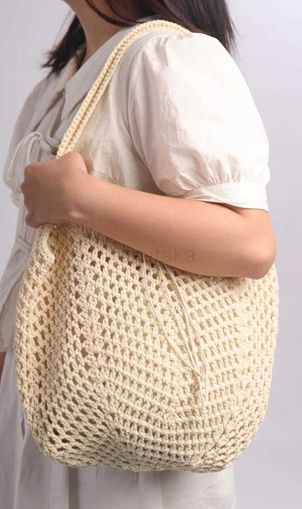 Sither Crochet Bags for Women Summer Beach Travel Mesh Bag Handbags Knit Hollow Hobo Bag for Gift Z250922