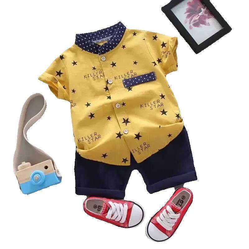 New Summer Baby Clothes Suit Children Boys Casual Shirt Shorts 2Pcs/Sets Infant Outfits Toddler Fashion Costume Kids Tracksuits J250625