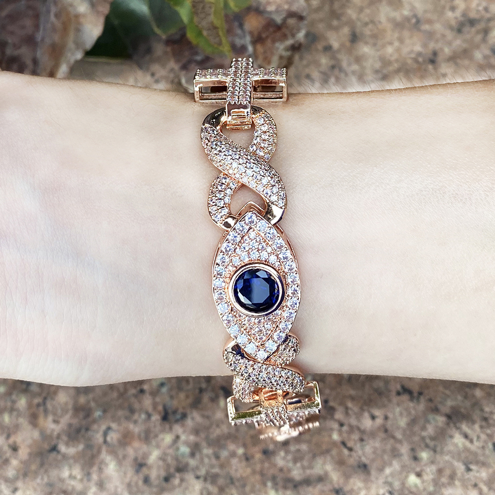 Hip Hop Colorful Eye Cross Infinite Chain Bracelet 5A Zircons Women Mens Sport Jewelry