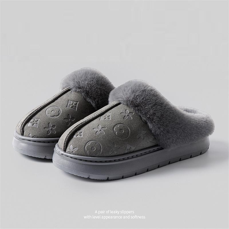 In 2025 Winter new home slippers, fleece warm thick-soled cotton slippers, outdoor and indoor fashionable cotton slippers, free shipping