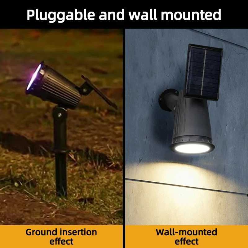 9 Led Solar Powered Lamp Adjustable Spotlight In Ground IP65 Waterproof Brightnes Landscape Wall Light Outdoor RGB Lighting C250922