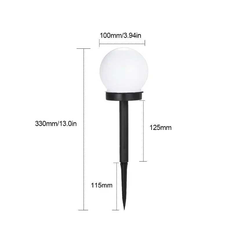 Solar Garden LED Round Ball Bulb Light Outdoor Waterproof Landscape Villa Lawn Light Ground Plug Light Garden Decorative Lamp C250922