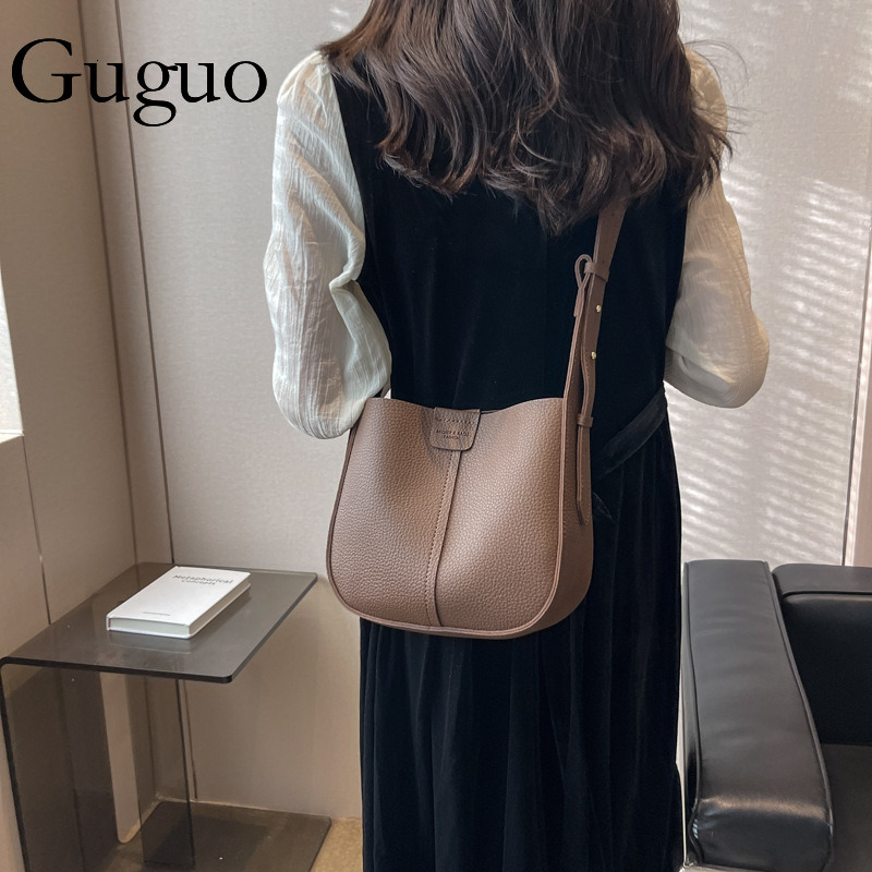 Guguo Designer Bag Luxury Bag Versatile Small Bag For Women 2025 Spring Summer New Fashion Single Shoulder Crossbody Bag Retro Commuter Mother And Chi